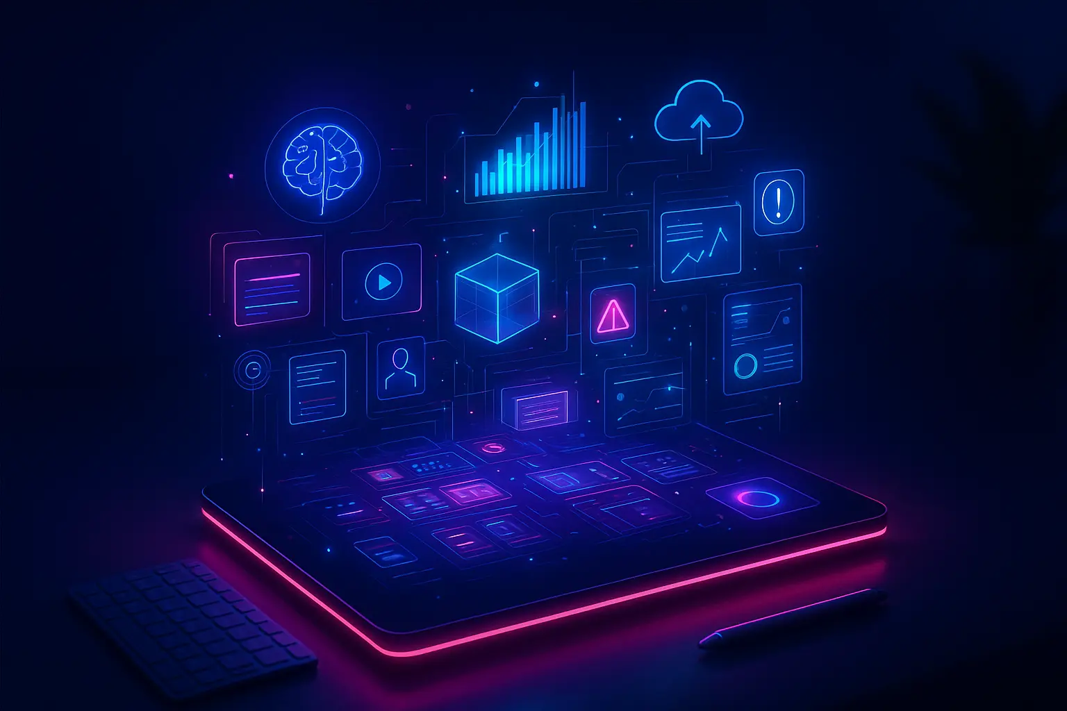 Ilustrasi teknologi digital modern